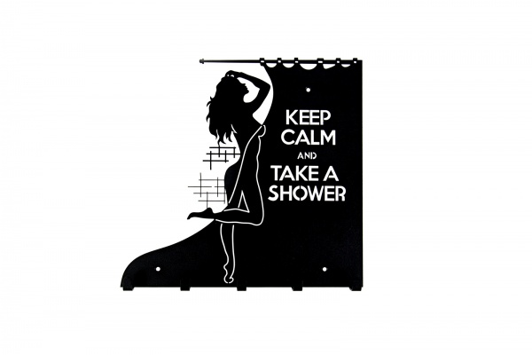 Wieszak łazienkowy na ręczniki, Keep calm and take a shower